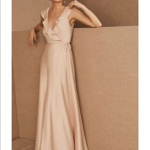 Tansy Satin Charmeuse Maxi Dress (Champagne)